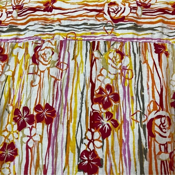 CORAL BAY Striped Beachy Linen Blend Button Down Blouse - Picture 8 of 10